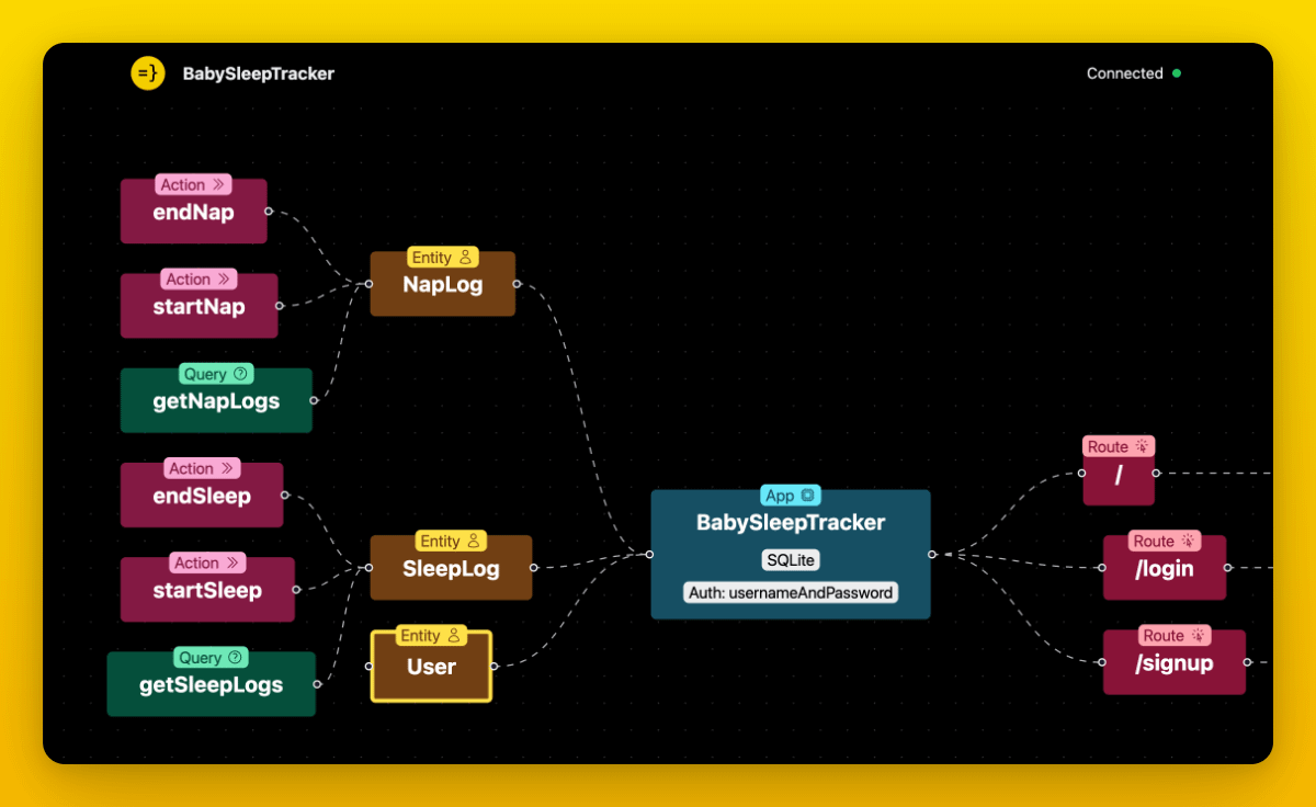 Wasp Studio screenshot, baby sleep tracker
